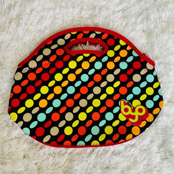 byo by Buili Red Polka Dot Lunch Box Scuba Fabric - Picture 1 of 3